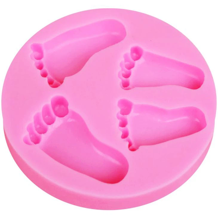 Little Feet Baby Footprint Silicone Mold Cake Decorating