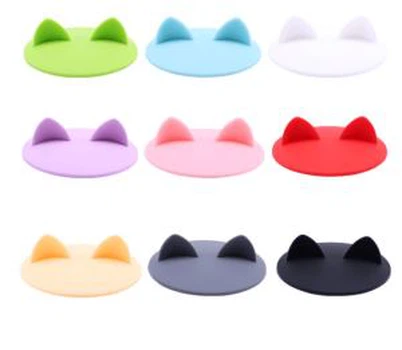 Симпатичні котячі вушка Силіконові кришки для чашок Силіконова гумова поїлка