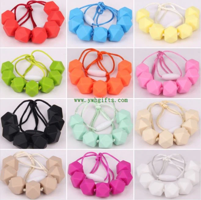 Food Grade Hexagon Beads Silicone Teething Teether Accessories Baby