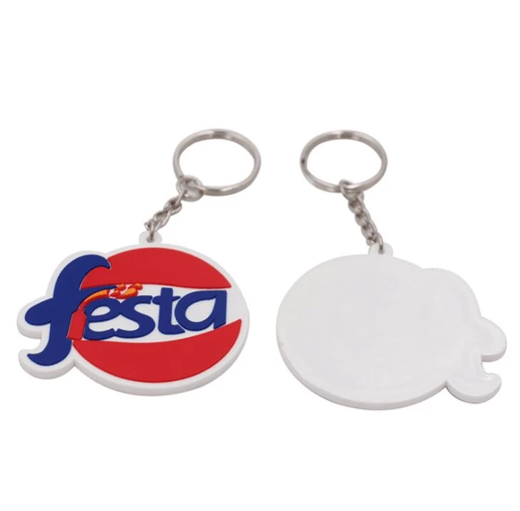 Soft PVC Keychain 1 Side 3D Rubber Keyholder