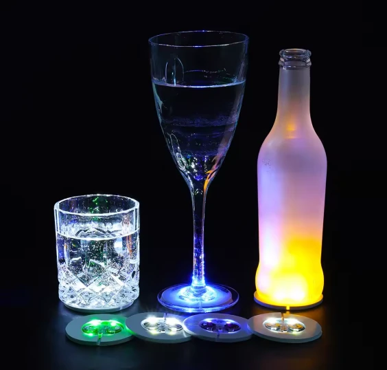 LED Cup Coaster Light Up Coasters For Drinks Led Sticker